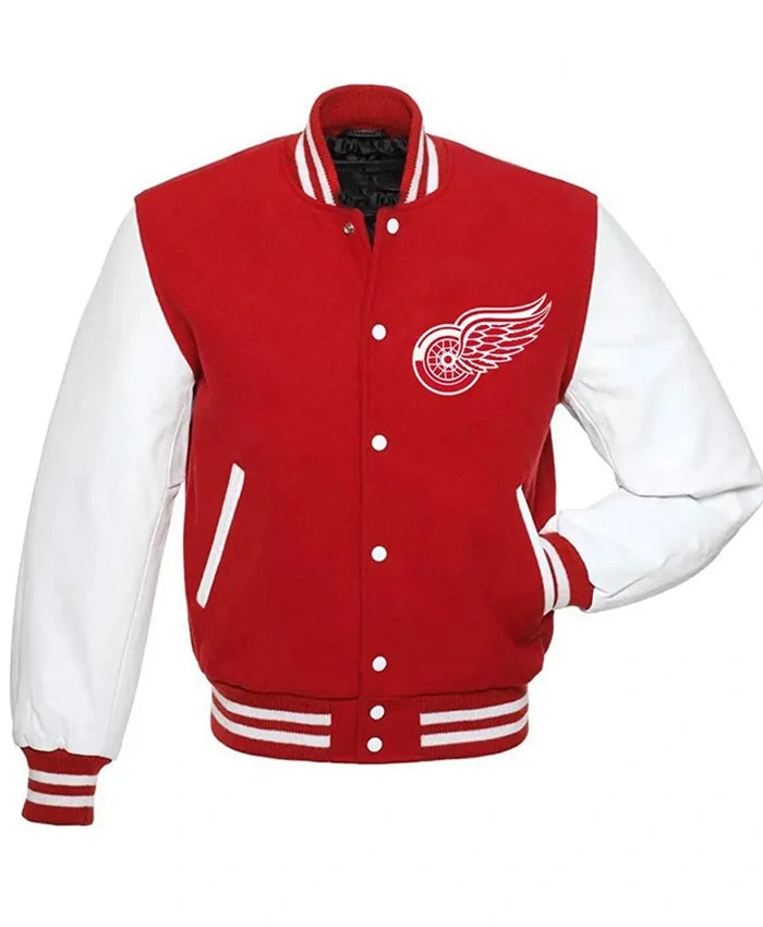 Detroit Red Wings Red And Black Varsity Jacket