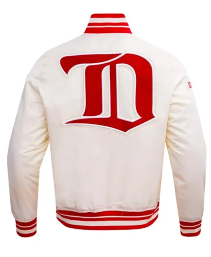 Detroit Red Wings Retro Classic Rib OFF-White Varsity Jacket