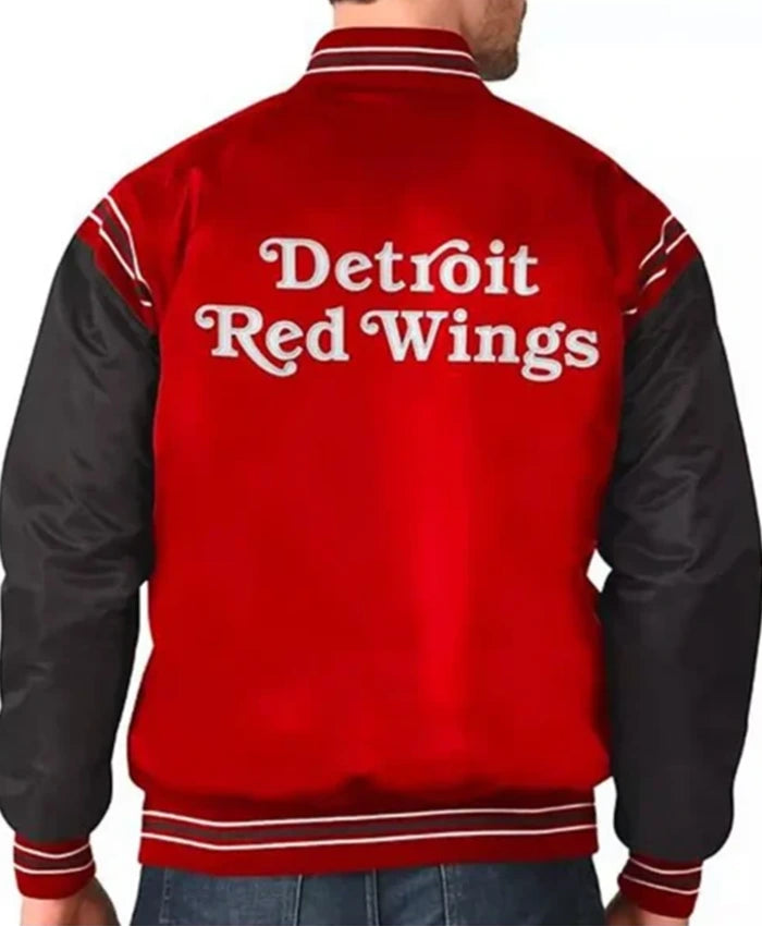 Detroit Red Wings Starter Red And Black Varsity Jacket