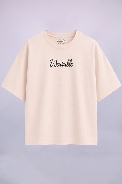 Devil Footprint Oversize T-shirt Beige