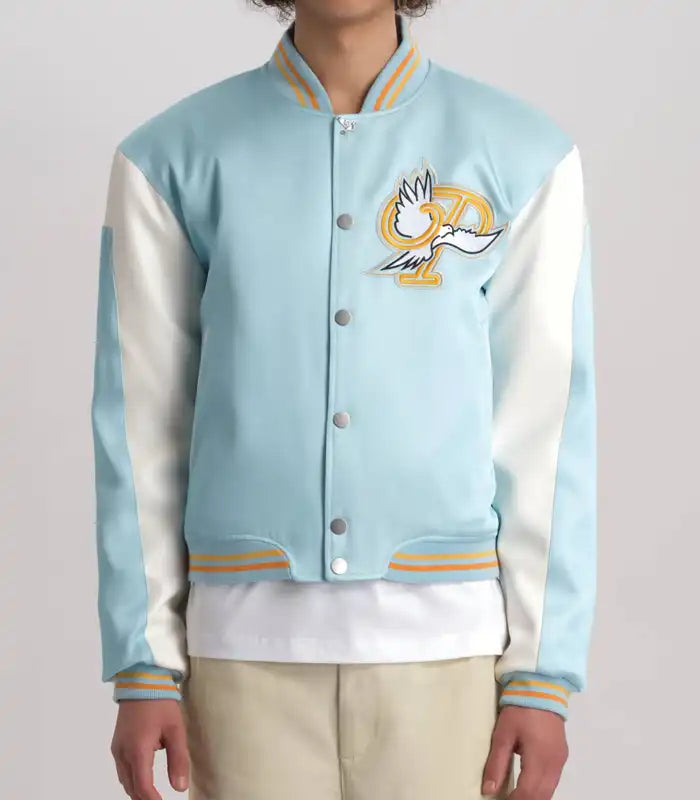 Dove Blue Varsity Jacket