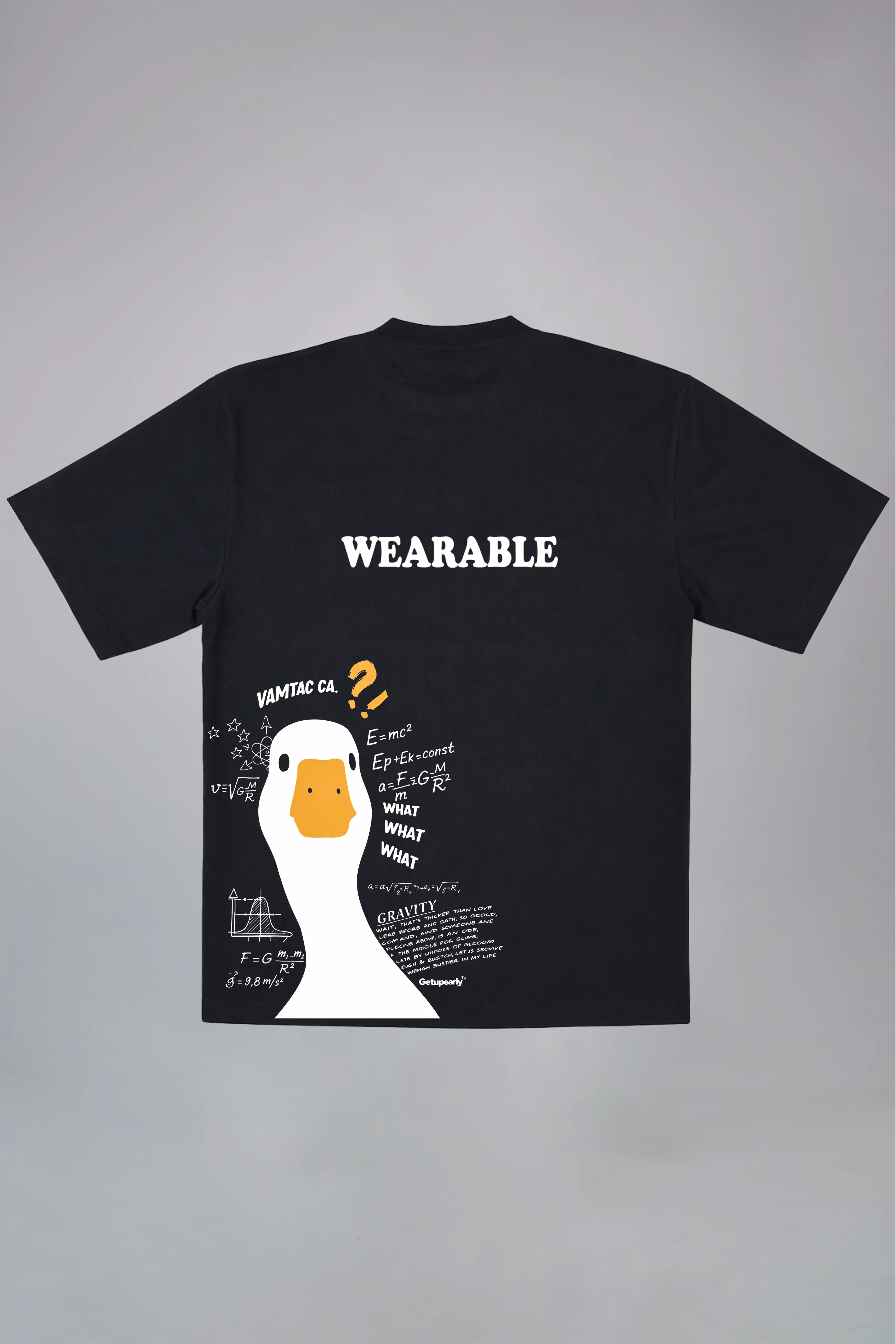 Duck Aesthetic Black Oversized T-Shirt