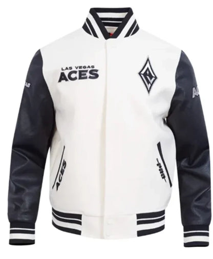 Eggshell Retro Las Vegas Aces Classics Varsity Jacket
