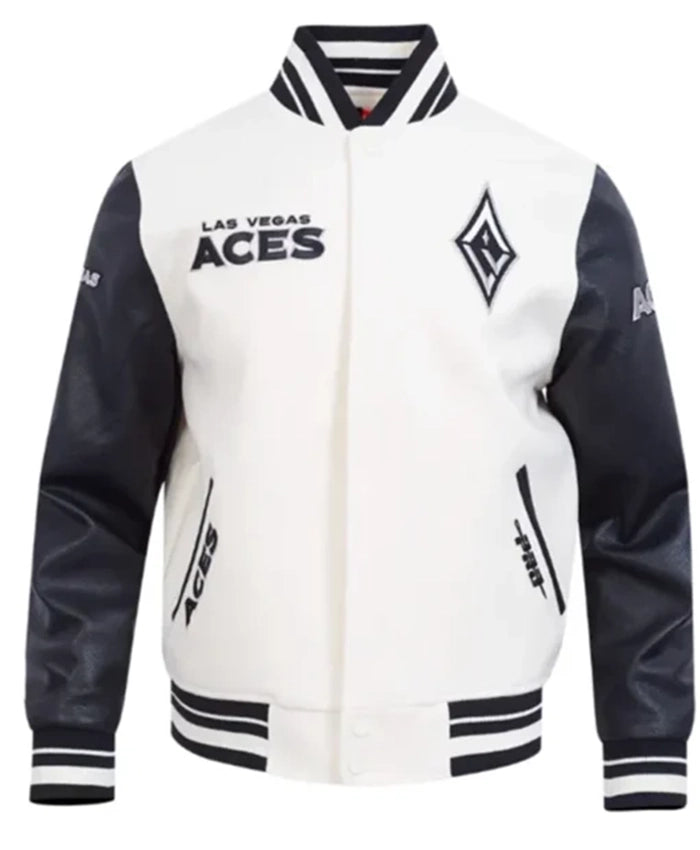 Eggshell Retro Las Vegas Aces Classics Varsity Jacket