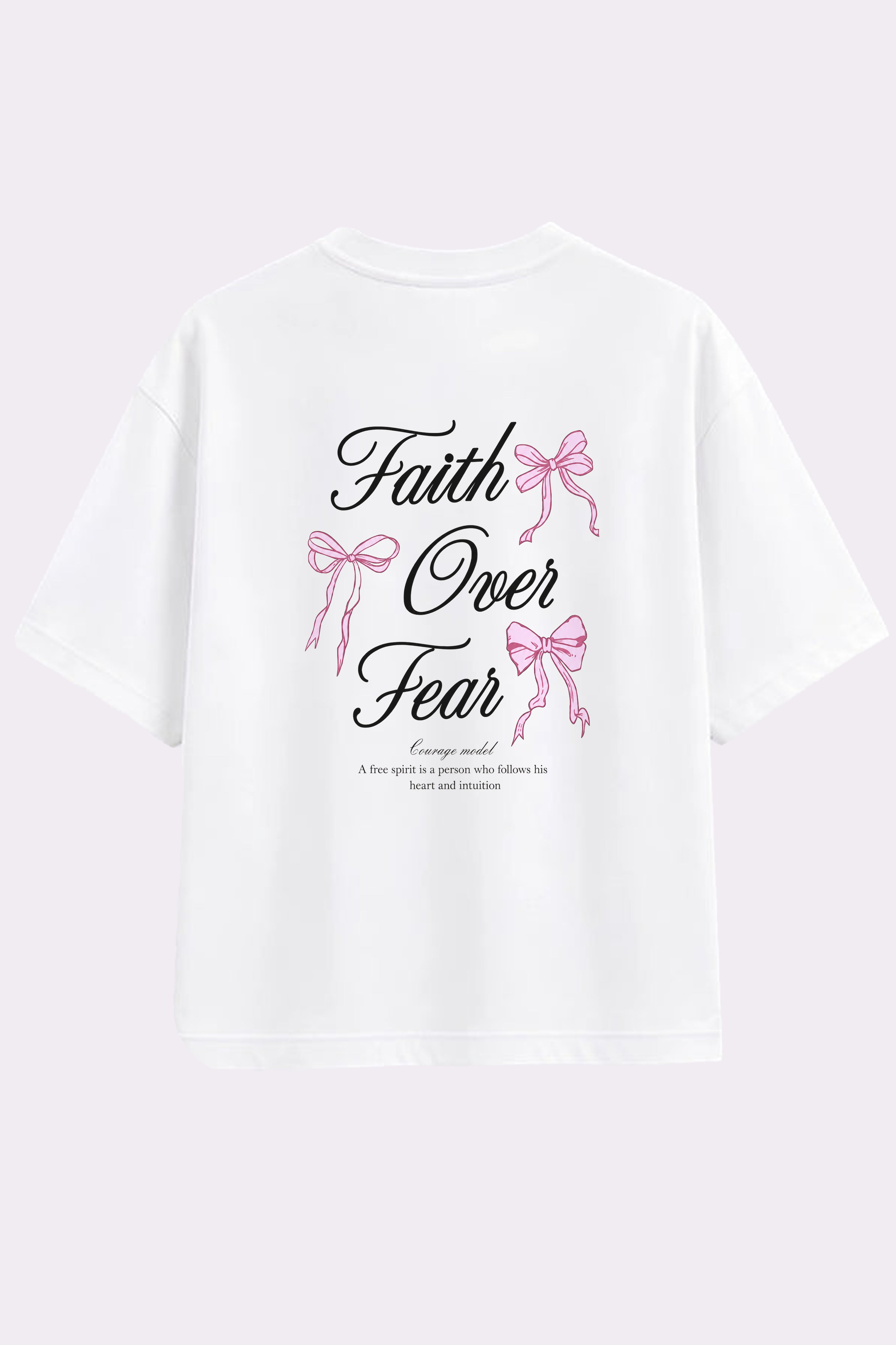 Faith Over Fear Graphic White T-Shirt