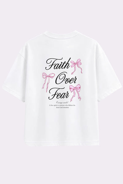 Faith Over Fear Graphic White T-Shirt