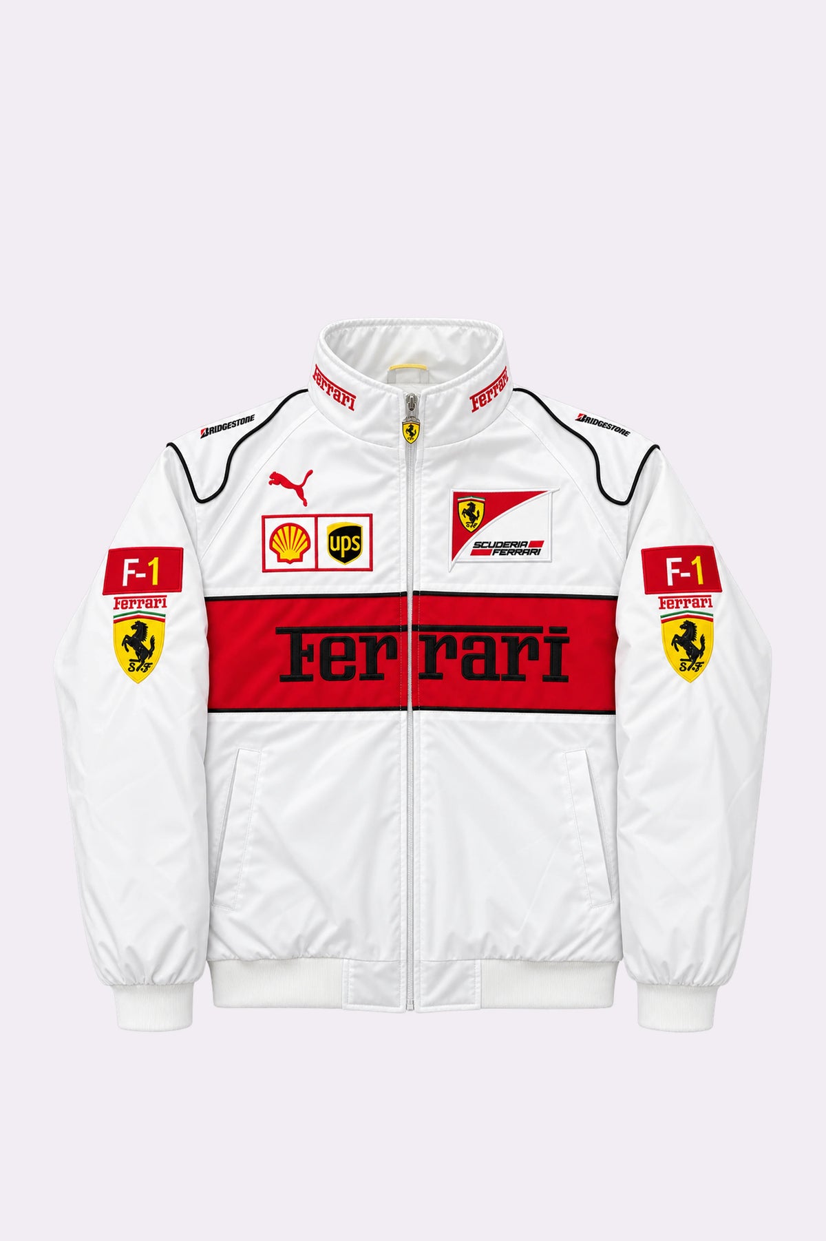 Ferrari Vintage White F1 Racing Jacket