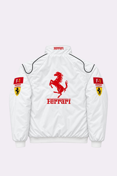 Ferrari Vintage White F1 Racing Jacket - back view