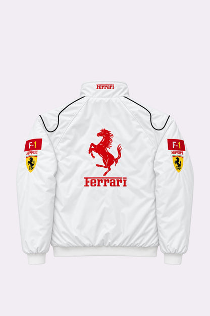 Ferrari Vintage White F1 Racing Jacket