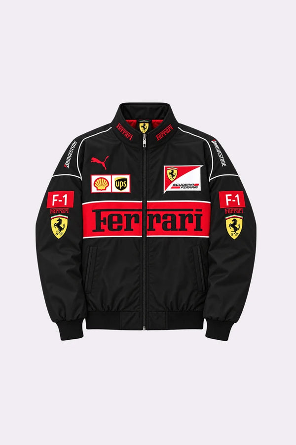 Ferrari F1 Black Racing Jacket