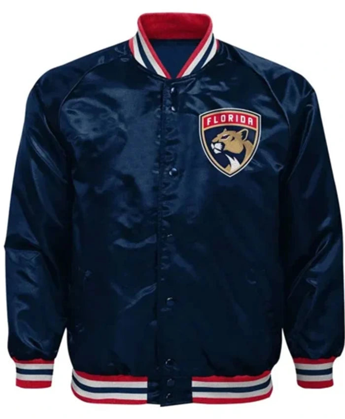 Florida Panthers Ace Defender Youth Navy Blue Varsity Jacket