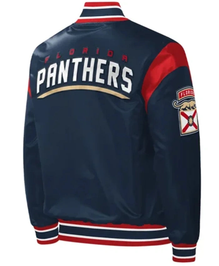 Florida Panthers Force Play Navy Blue Varsity Jacket