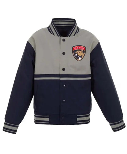Florida Panthers Youth Navy Blue And Grey Varsity Jacket