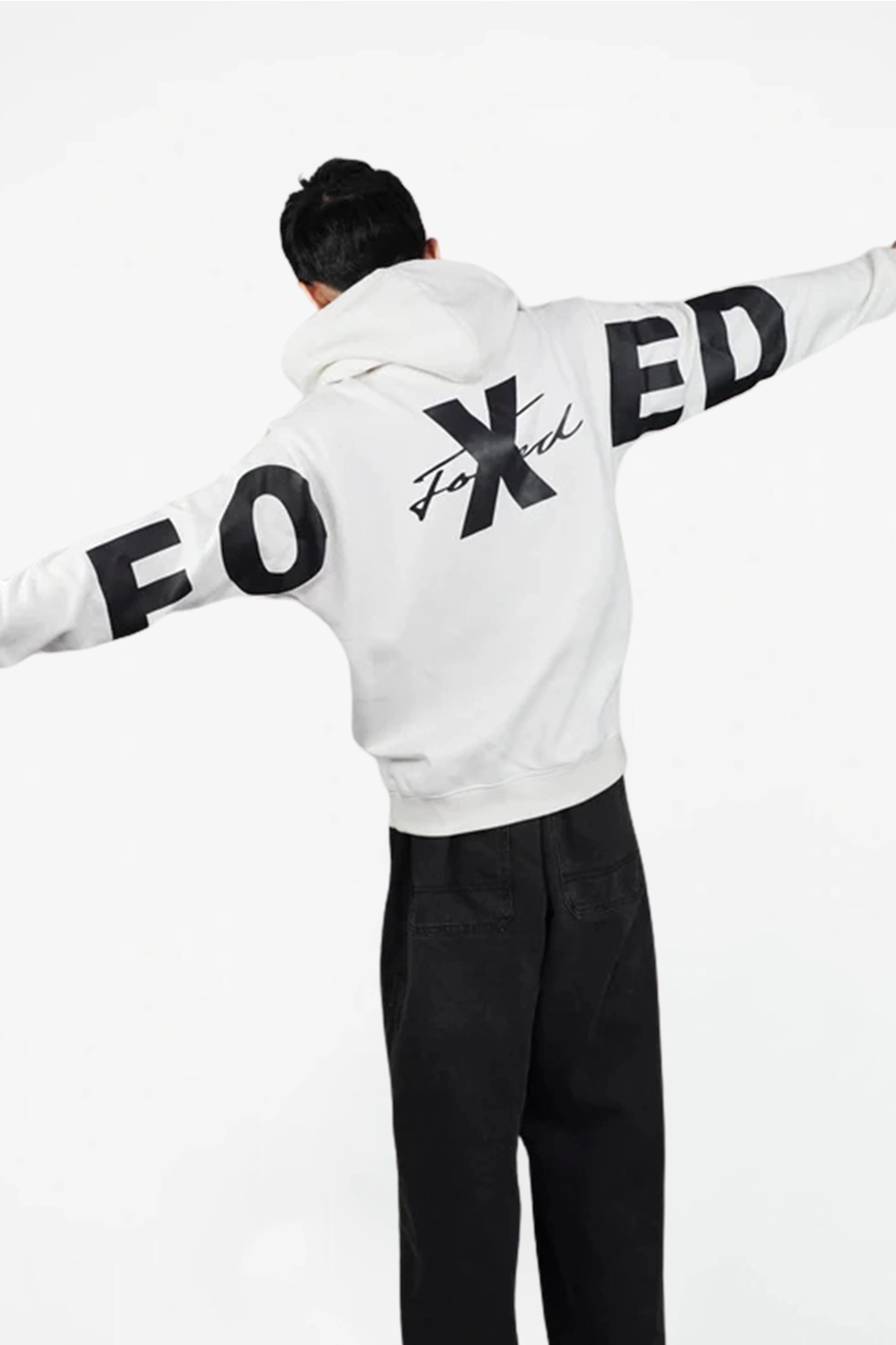 Foxed White Hoodie