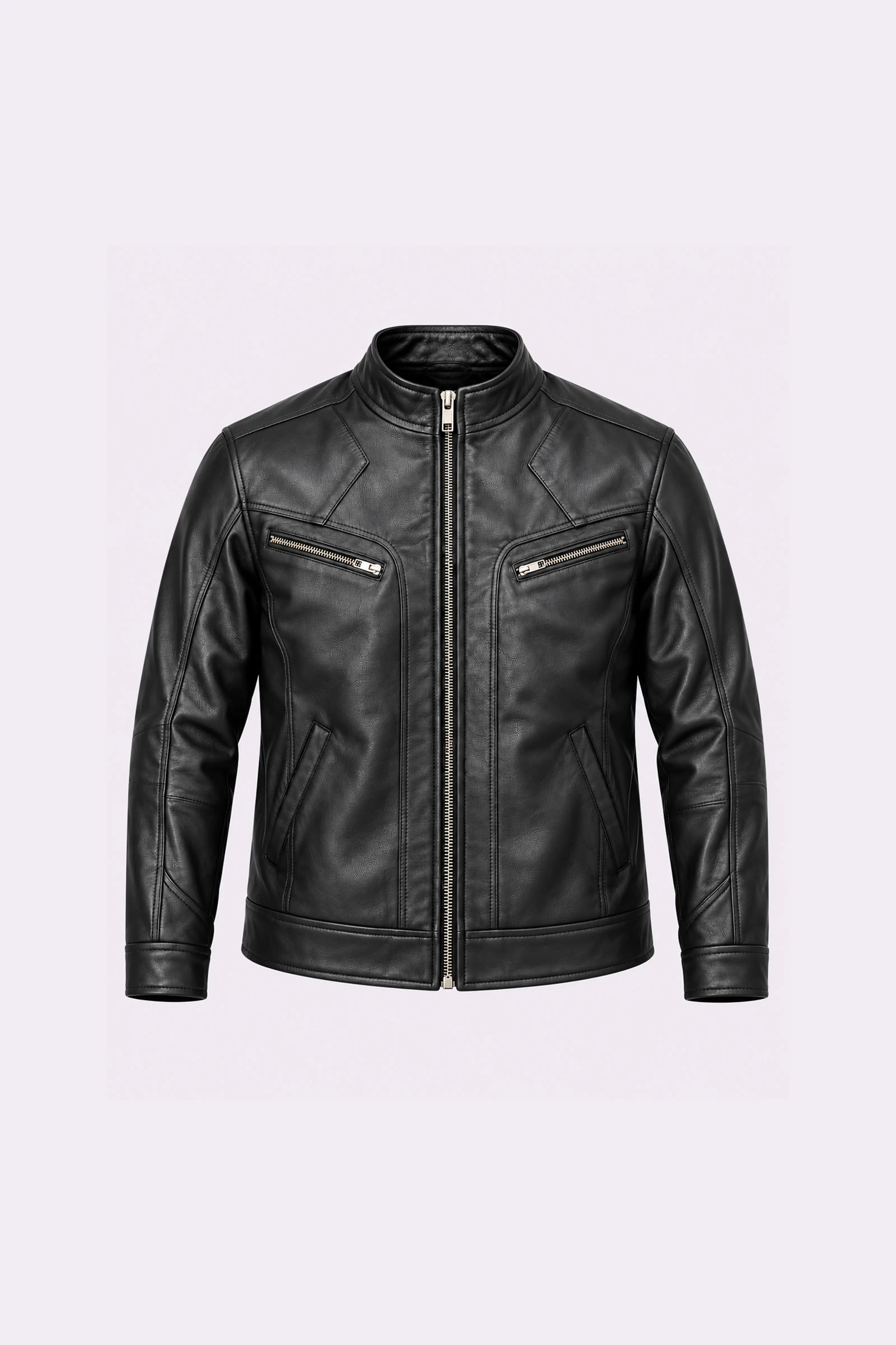 Black Slim Fit Biker Jacket