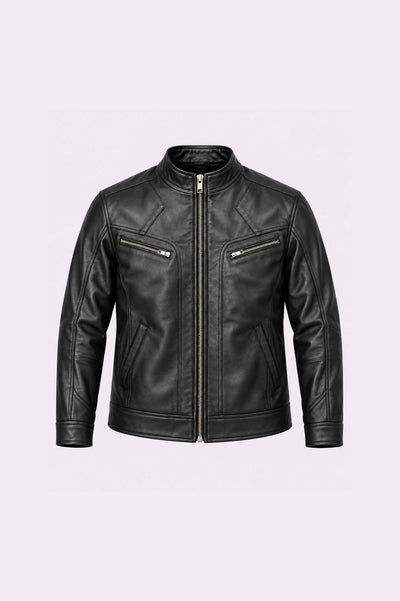 Black Slim Fit Biker Jacket