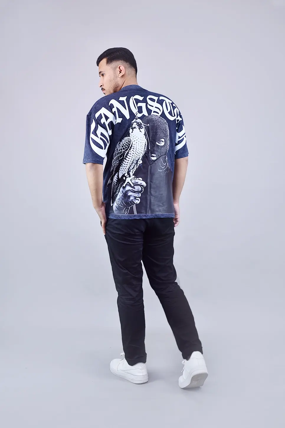 Gangster Vintage Acid Wash Oversized T-Shirt