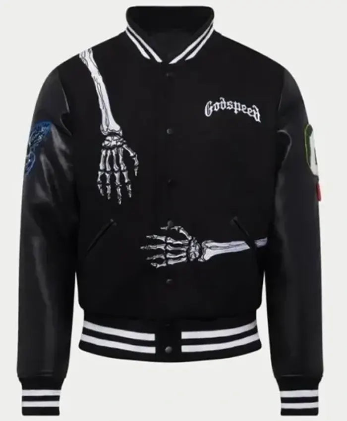 Godspeed Rod Skull James Blake Varsity Jacket