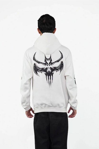 GothicBatSkullGraphicPrintWhiteHoodie-back