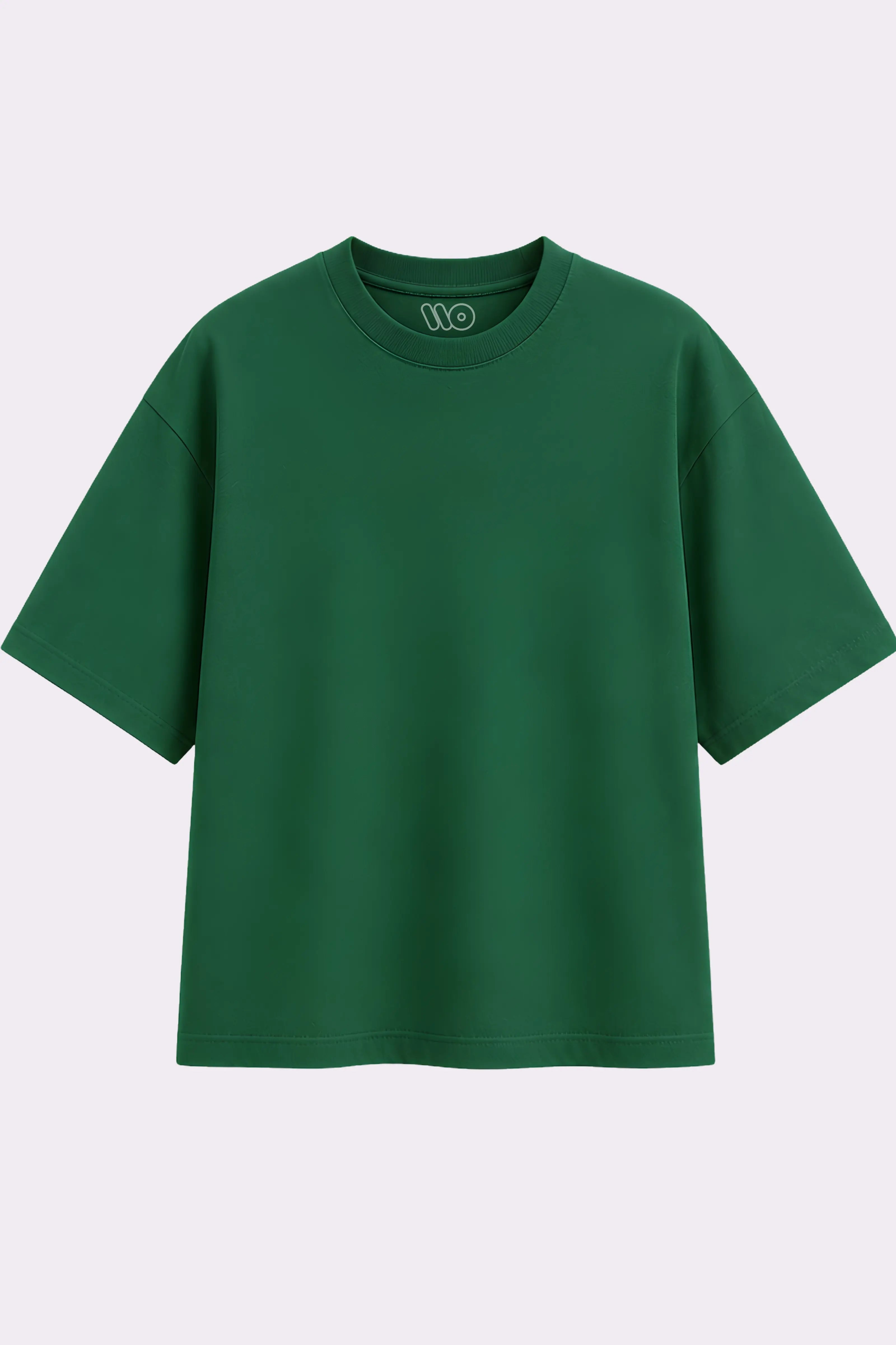 Green Drop Shoulder Plain T-Shirt