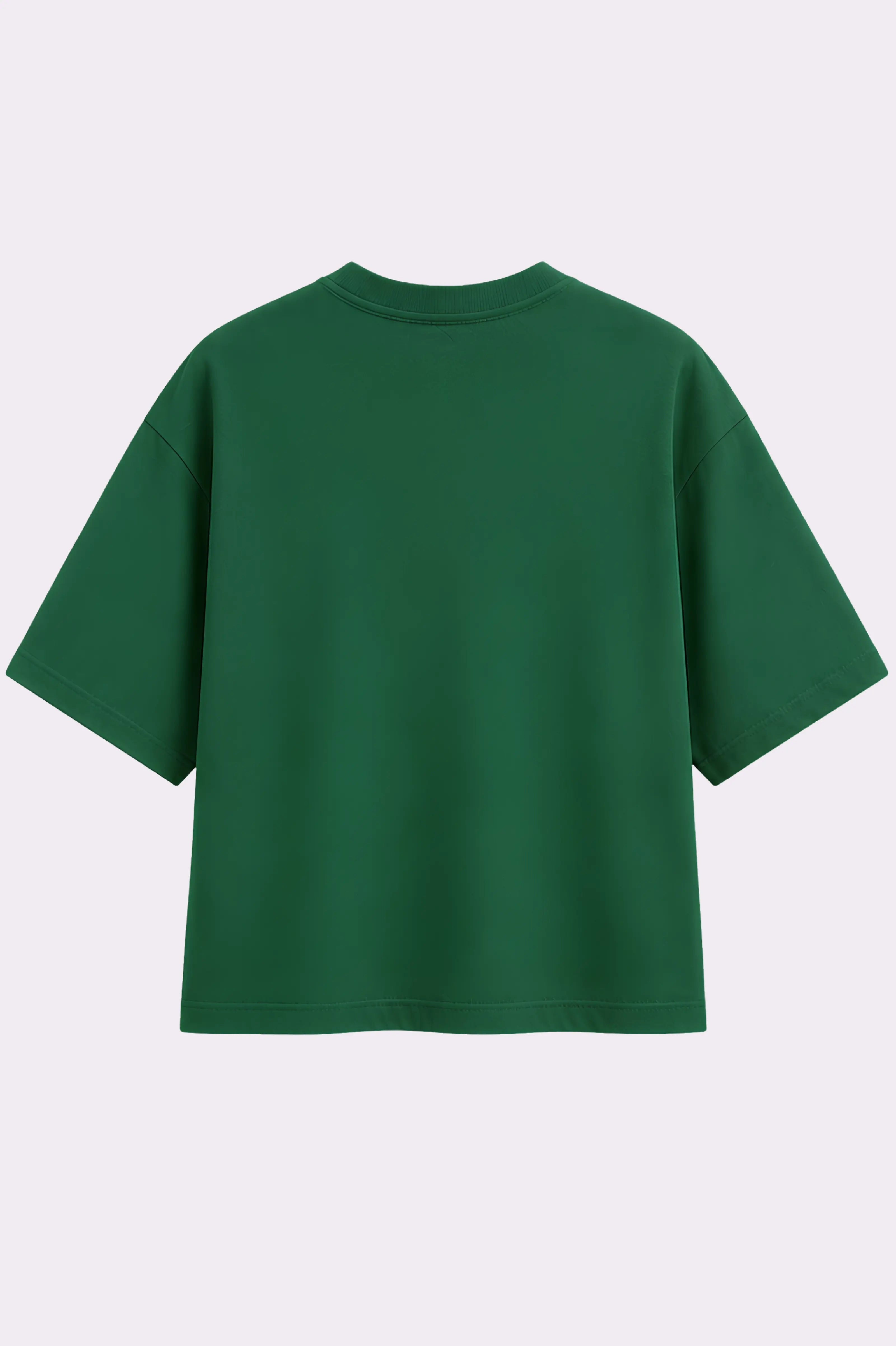 Green Drop Shoulder Plain T-Shirt