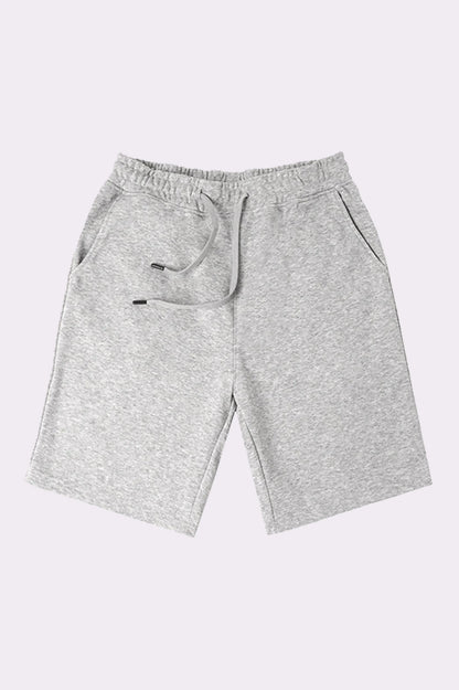 Grey Cotton Drawstring Shorts