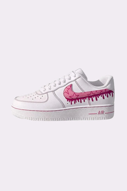 Hand Painted Pink Drip Sneakers