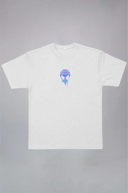 Holographic Alien Black Oversized T-Shirt