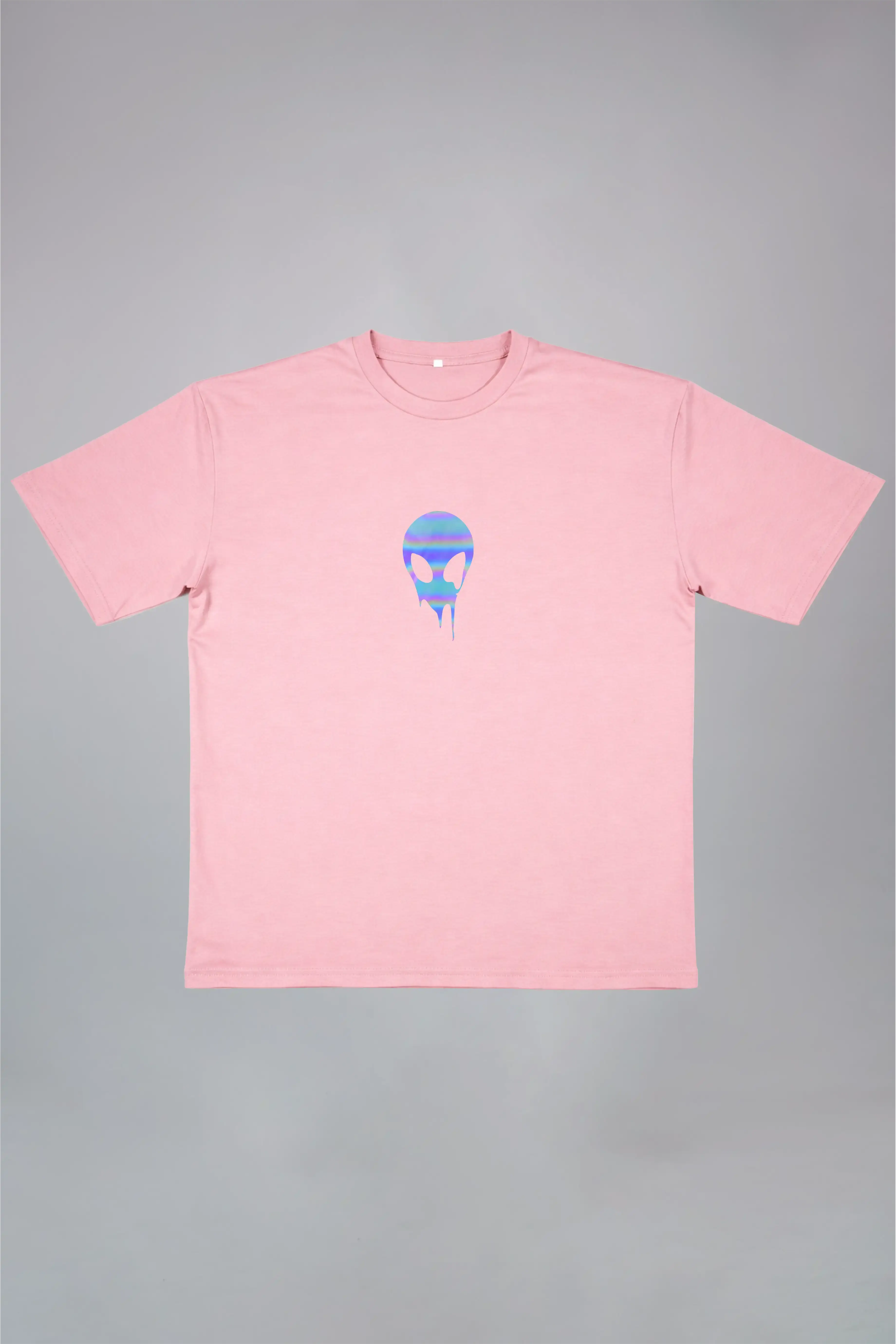 Holographic Alien Black Oversized T-Shirt