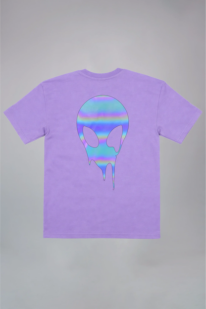 Holographic Alien Black Oversized T-Shirt