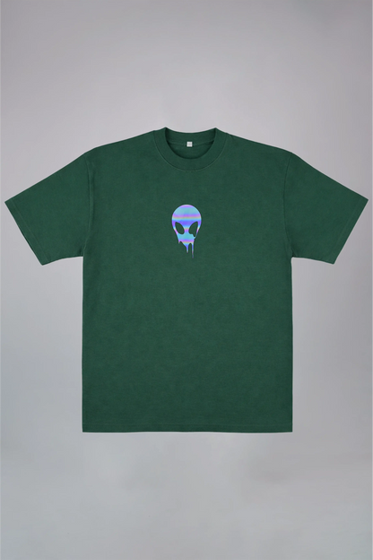 Holographic Alien Black Oversized T-Shirt