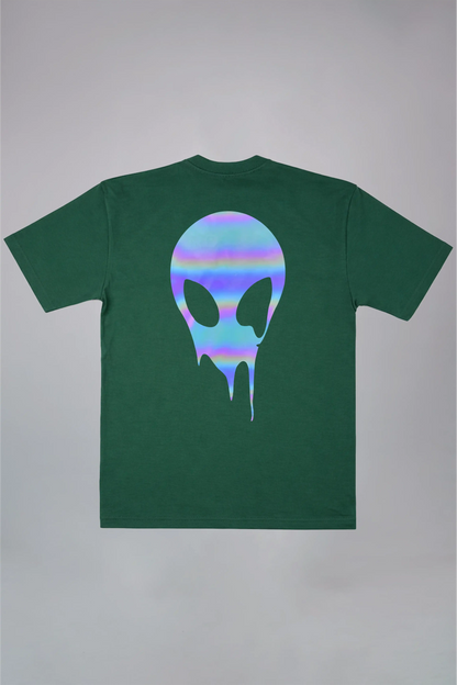 Holographic Alien Black Oversized T-Shirt