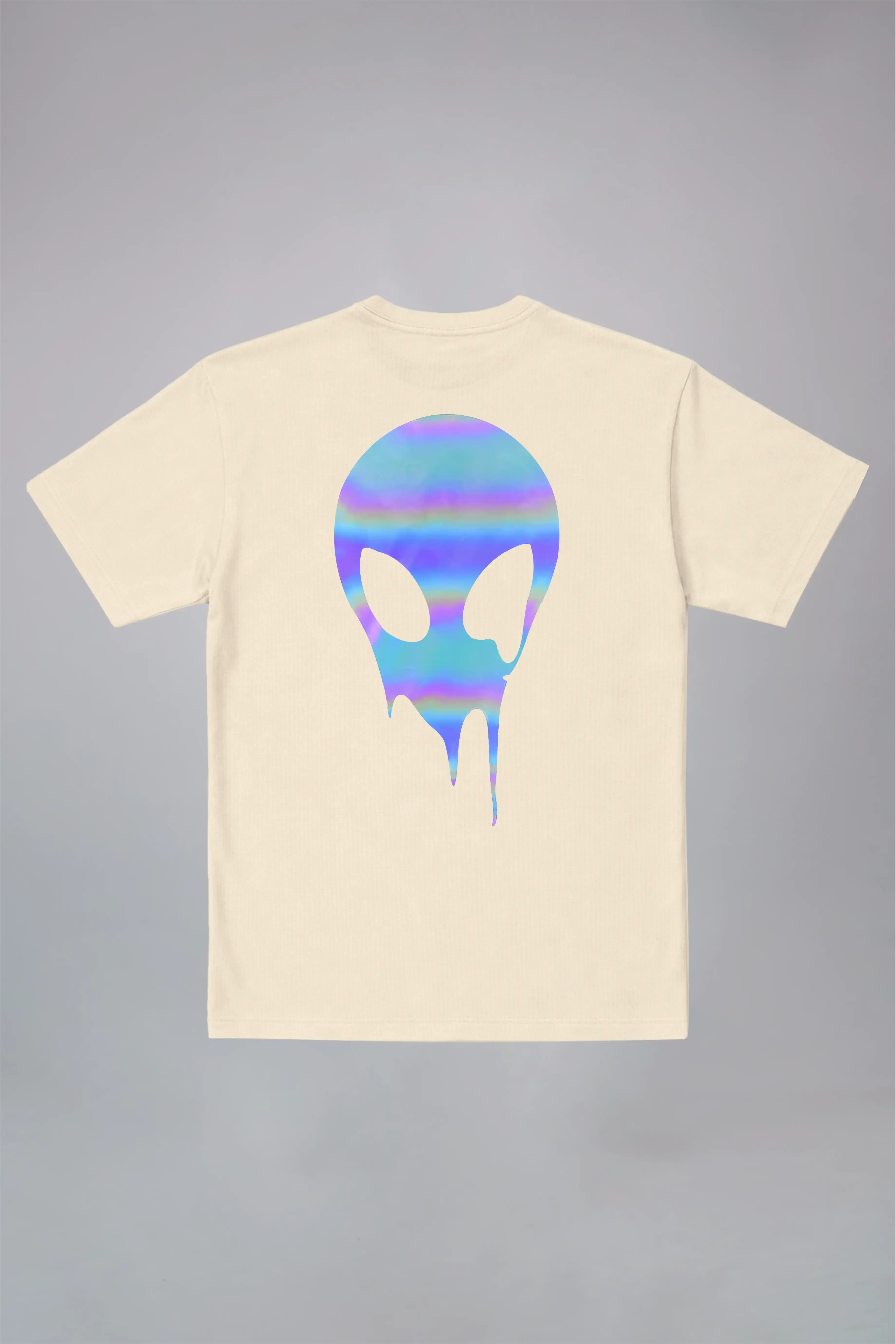 Holographic Alien Black Oversized T-Shirt