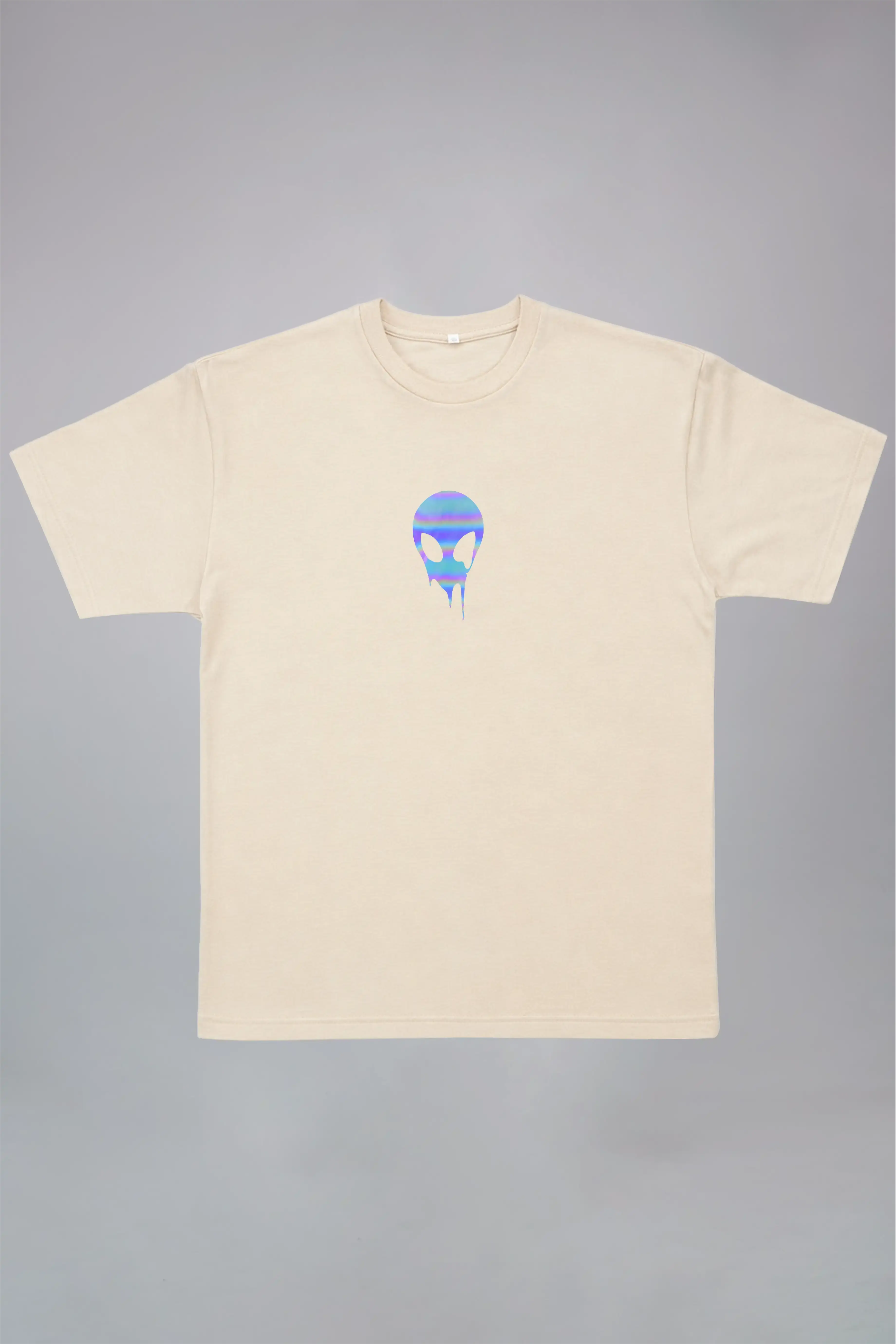 Holographic Alien Black Oversized T-Shirt