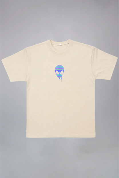 Holographic Alien Black Oversized T-Shirt