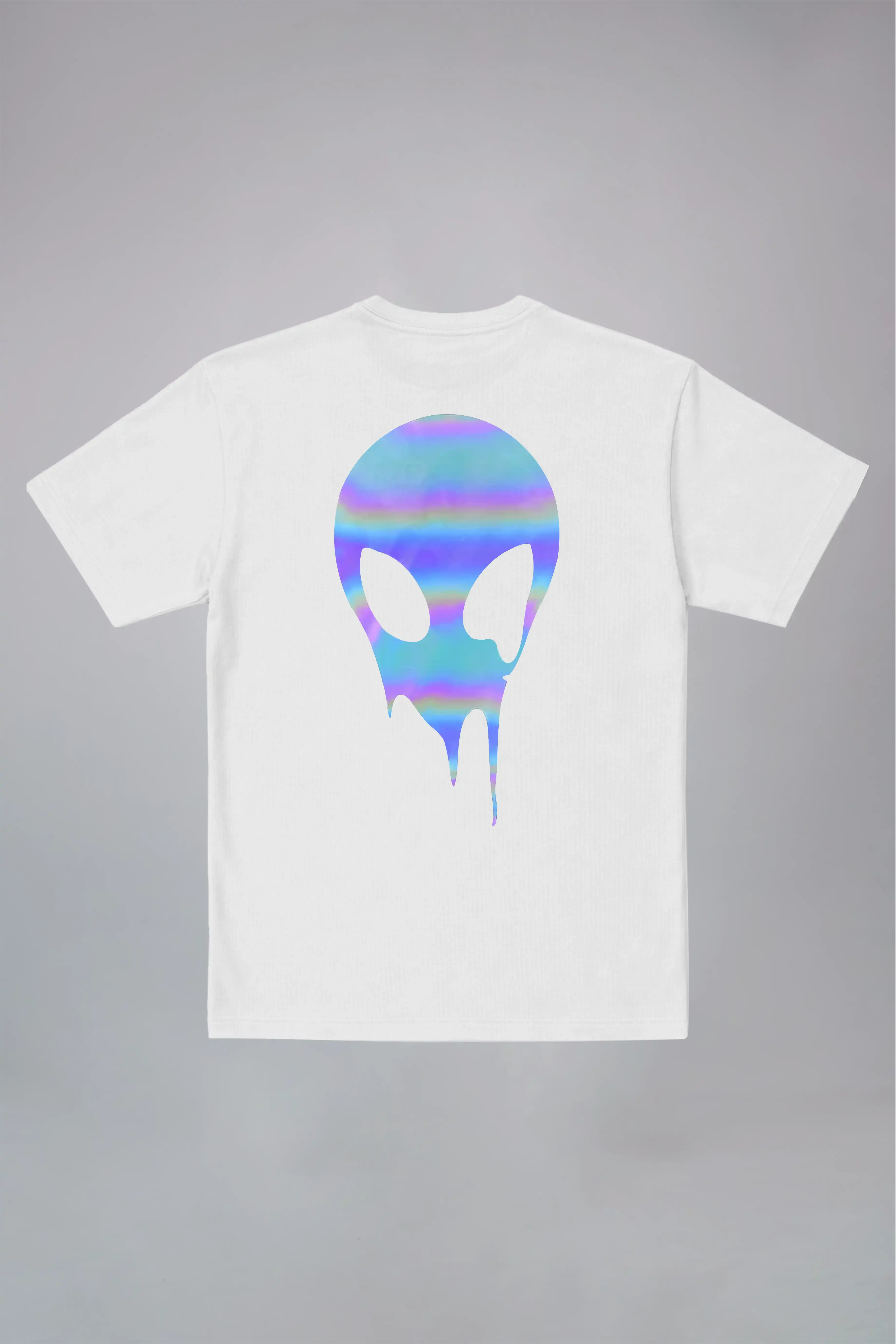 Holographic Alien Black Oversized T-Shirt