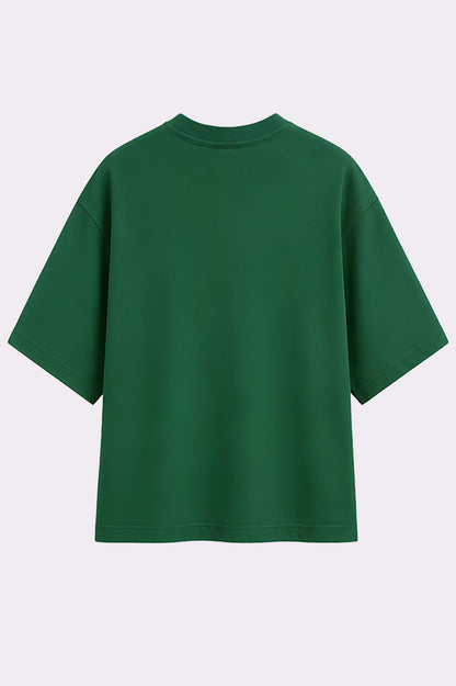 Happy Flower Print Green T-Shirt