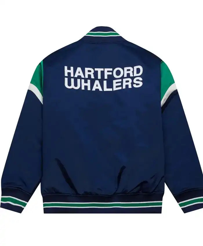 Hartford Whalers Heavyweight Blue Varsity Jacket