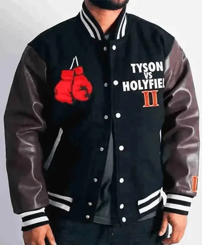 Headgear Tyson VS Holyfield II Black Wool Varsity Jacket