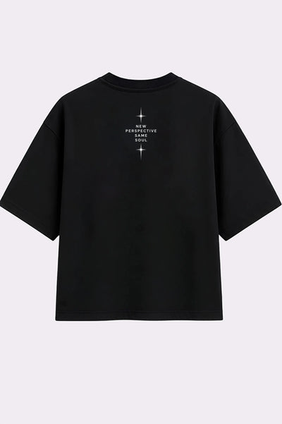 Horizon Beyond Limits Black Oversized T-Shirt