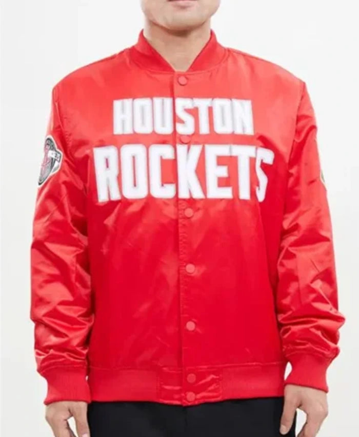 Houston Rockets Big Logo Red Varsity Jacket