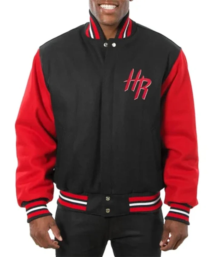 Houston Rockets Black And Red Varsity Jacket