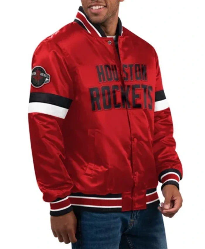 Houston Rockets Home Game Red Varsity Jacket