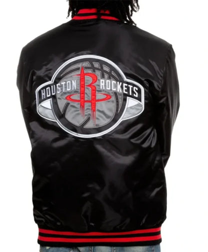 Houston Rockets Black Letterman Jacket