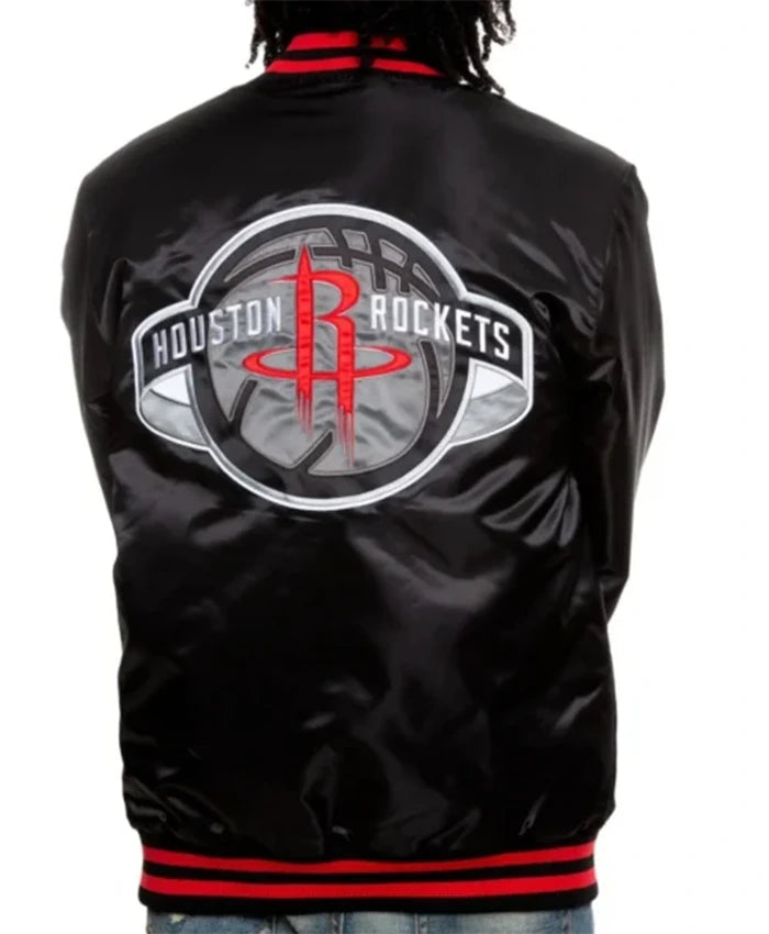 Houston Rockets Black Letterman Jacket