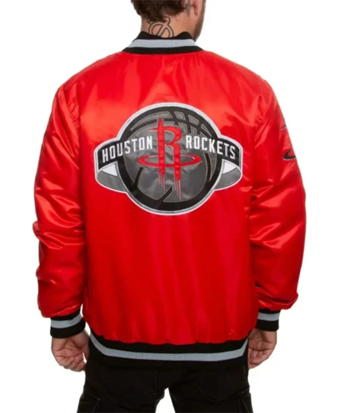 Houston Rockets Red Letterman Jacket