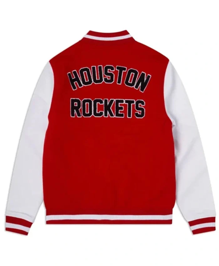 Houston Rockets Red And White Varsity Jacket
