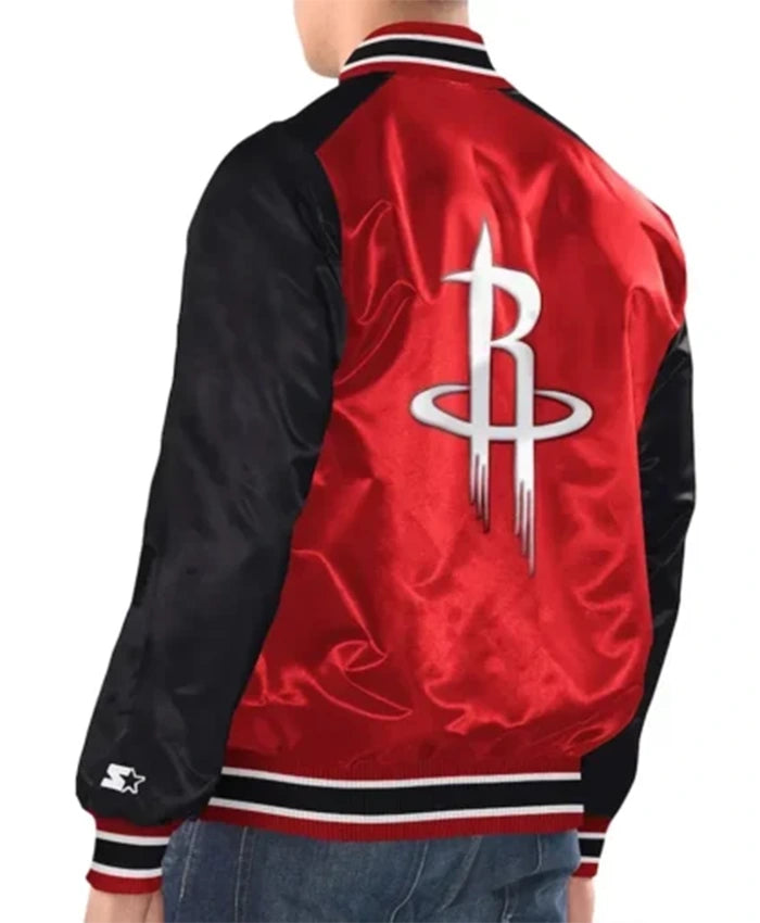 Houston Rockets Renegade Red And Black Varsity Jacket