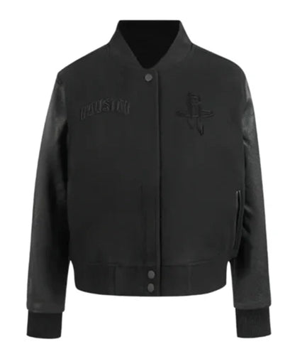 Houston Rockets Triple Black Varsity Jacket
