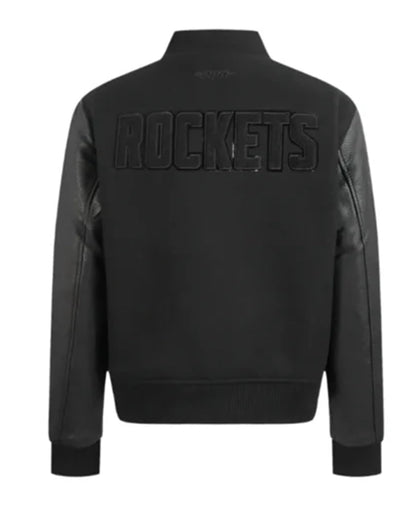 Houston Rockets Triple Black Varsity Jacket